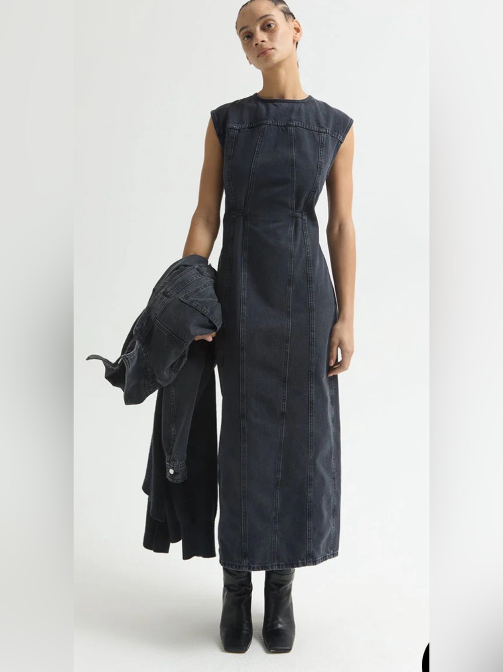 DALA Denim OPEN BACK DRESS blue denim size W24